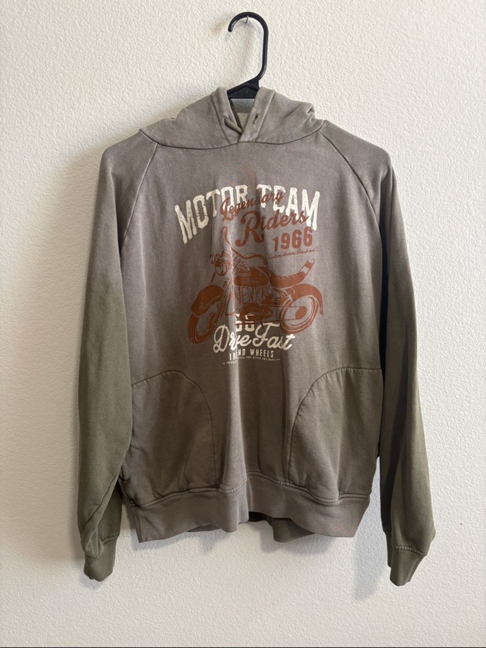 Buckle Olive Green & Brown Motorcycle Graphic Hoodie